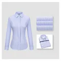 Women's 100% cotton non-iron business shirt with blue stripes - 38 / Tops / Blue Striped (Women 2003)