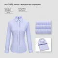 Women's 100% cotton non-iron business shirt with blue stripes - 38 / Tops / Blue Striped (Women 2003)