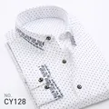 Men's slim fit white long sleeve shirt with black polka dots and paisley pattern cuffs - 38 / Tops / White Polka Dot (CY128)