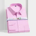 Roze twill herenoverhemd met lange mouwen van hoogwaardige katoenen stof - 38 / Top (Twill) / Roze