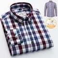 Ανδρικό καρό πουκάμισο slim fit από αγνό βαμβάκι με μακριά μανίκια σε κόκκινο λευκό μπλε - 38/S / Tops / Κόκκινο Λευκό Μπλε Καρό (6685-7)