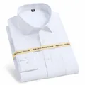 Professional white long-sleeved business dress shirt in wrinkle-resistant cotton fabric - 37 / Tops / White Flat Grain
