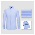 Men's blue striped 100% cotton business shirt non-iron dress shirt for work. - 38 / Tops / Light Blue Striped (Men 2018)