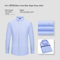 Men's blue striped 100% cotton business shirt non-iron dress shirt for work. - 38 / Tops / Light Blue Striped (Men 2018)