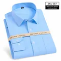 Chemise homme bleue à manches longues en coton avec finition résistante aux plis - 38 / Hauts / Bleu Lisse (687)