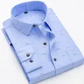 Light blue men's slim-fit long-sleeve dress shirt featuring subtle letter pattern - 38 / Tops / Blue with Letter Pattern (CY175)