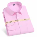 Chemise classique rose à manches longues en coton pour hommes en tissu infroissable - 38 / Hauts / Rose Lisse (688)