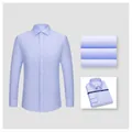 Men's premium light blue striped 100% cotton non-iron long sleeve business dress shirt - 38 / Tops / Light Blue Pinstripe (Men 2027)