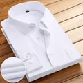 Chemise de bureau blanche à manches longues en tissu sergé avec col boutonné - 38 / Hauts / Sergé Moyen Blanc (708)
