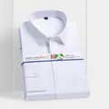 Elegante wit herenoverhemd met lange mouwen in twill slim-fit pasvorm van katoen - 38 / Top (Twill) / Wit