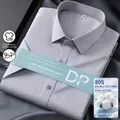 Premium light grey 100% cotton DP non-iron short sleeve business dress shirt for men - 38 / Tops / Gray