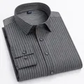 Premium men's bamboo fiber casual long-sleeved shirt featuring grey fine stripes - 10 Gray Fine Stripe