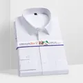 Professioneel wit herenoverhemd met lange mouwen slim-fit zakelijk van katoen - 38 / Top (Platbinding) / Wit