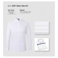Premium 100% long-staple cotton non-iron white business shirt in fine twill fabric - 38 / Tops / White Twill (Men 2001)