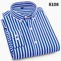 Classic blue and white vertical striped long-sleeved shirt for men, slim fit style - 38 / Tops / Blue White Fine Stripe (8108)