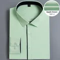 Men's business long-sleeve shirt in fruit green with black contrast trim detail - 37 / Top (1901-2) / Contrast Fruit Green