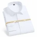 Chemise blanche classique à manches longues en sergé pour hommes en coton infroissable - 37 / Hauts / Sergé Blanc sans Poche