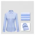Light blue professional 100% cotton non-iron long-sleeved button-down shirt for women - 38 / Tops / Light Blue Mithung (Women 2007)
