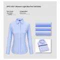 Premium non-iron 100% cotton long-sleeve business dress shirt in light blue variant - 38 / Tops / Light Blue (Women 2021)