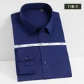 Camisa de manga larga para hombre de fibra de bambú elástica azul oscuro estilo casual - 38 / Tops / Azul marino