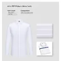 100% long-staple cotton non-iron men's white twill long-sleeve business shirt - 38 / Tops / White (Men 2014)