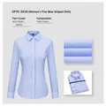 Women's professional 100% cotton long-sleeve non-iron business shirt in fine blue stripes - 38 / Tops / White and Blue Striped (Women 2018)