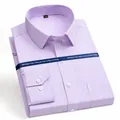 Chemise habillée à manches longues pour hommes avec rayures violettes et blanches - 38 / Hauts / Rayé Violet