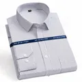 Professioneel slim fit herenoverhemd met lange mouwen voor zakelijk gebruik met zwarte strepen. - 40 / Top - Zwarte Strepen (206) / Zwart
