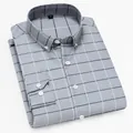 Men's slim fit long sleeve shirt in grey featuring a stylish black and white grid pattern - 38 / Tops / Gray Grid (8118)
