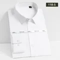 Camisa de hombre blanca de manga larga en fibra de bambú elástica para uso formal y de negocios - 38 / Tops / Blanco