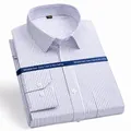 Chemise habillée professionnelle à manches longues et fines rayures bleues pour homme - 38 / Haut (205) / Rayures Jacquard Bleues