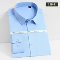 Camisa de hombre azul claro de fibra de bambú elástica para negocios y uso casual diario - 38 / Tops / Azul claro