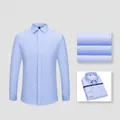 Men's light blue 100% long-staple cotton non-iron business long-sleeved dress shirt - 38 / Tops / Light Blue (Men 2021)