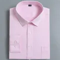 Men's business long-sleeve shirt in light pink with a subtle twill texture detail - Top (X1007-6)