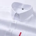 Camisa Oxford blanca de manga larga en puro algodón para hombre con bolsillo frontal - 38 / Tops / Blanco