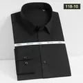 Camisa negra de manga larga para hombre en tejido elástico de alta calidad sin plancha - 38 / Tops / Negro