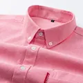 Camisa Oxford de hombre rosa claro de manga larga en algodón 100% transpirable - 38 / Tops / Rosa