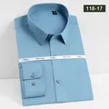 Camisa azul claro de hombre en fibra de bambú elástica, sin plancha, estilo casual - 38 / Tops / Azul mar (118-17)