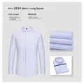 Light blue striped 100% cotton non-iron long-sleeve business dress shirt for men - 38 / Tops / Light Blue Striped (Men 2034)