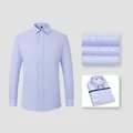 Men's 100% long-staple cotton non-iron striped business dress shirt in light blue - 38 / Tops / Blue and White Pinstripe (Male 2003)