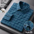 Chemise décontractée pour homme en 100% coton, motif à carreaux sarcelle, C110-05 - 38 / Hauts / Carreaux Bleu Canard Foncé (C110-05)