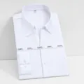Camisa de hombre blanca de manga larga en fibra de bambú elástica sin planchado - 35 / Parte Superior (V380-5) / Blanco