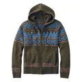 Classic men's knitted hooded cardigan jacket in olive green with geometric patterns - S / Tops / Sky Blue