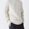 Pull en maille blanc pour homme à col rond avec texture grillagée - S / Hauts / Blanc