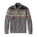 Maglione da uomo in maglia con motivo geometrico e mezza zip in grigio e arancione - Taglia S / Top / Grigio