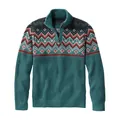 Maglione da uomo in maglia con mezza zip e motivo geometrico Fair Isle verde - Taglia S / Top / Verde