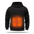 Felpa con cappuccio riscaldata intelligente con ricarica USB e cinque zone di calore, nero - Taglia M / Top / Nero