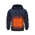 Dettaglio di felpa riscaldata USB blu navy per uomo con elementi riscaldanti interni - 3XL / Top / Blu scuro