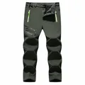 Men's fleece-lined waterproof softshell pants for outdoor hiking and fishing. - 6XL / Bottoms / Army Green