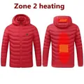 Professional red heated winter jacket for men with 2-zone smart USB heating system - M / Tops / Zone 2 Heating / Red
